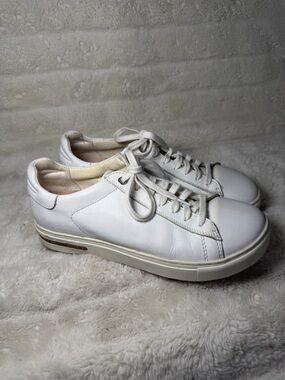 Birkenstock Bend Low Nubuck White Leather Sneaker Womens Sz 9/40